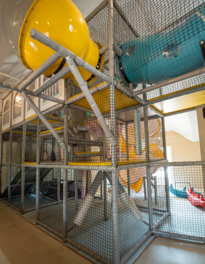 Indoor climbing and play structure at JoyJozi in Johannesburg