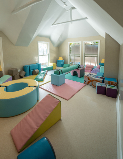 An indoor play space at JoyJozi designed for children